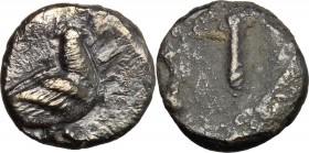 Etruria, Populonia. AR Unit, late 5th century BC. Unpublished in the standard references, cf. Roma Numismatics X, 2015, lots 16 and 17. 1.04 g.  10 mm...