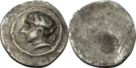 Etruria, Populonia. AR As (Libella), 3rd century BC. Vecchi EC I, 108.1(O1), HN Italy- , HGC 139. 0.39 g.  9 mm.