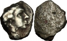 Etruria, Populonia. AR As, 3rd century BC. Vecchi EC I, 109 (unrecorded die), HN Italy 182, HGC 139. 0.52 g.  8 mm.