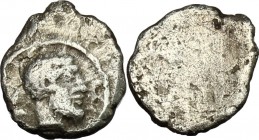 Etruria, Populonia. AR 0.5-As (Sembella), 3rd century BC. Vecchi EC I, 111 (O1), HN Italy 197, HGC 141, SNG Loyd 28. 0.39 g.  8.5 mm.