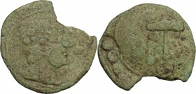 Etruria, Populonia. AE Triens of 10 Units, late 3rd century BC. Vecchi EC I, 140.98-105, HN Italy 195, HGC 183. 7.63 g.  27 mm.