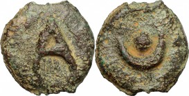 Etruria, Tarquinii. AE Cast Uncia, c. 275 BC. Vecchi ICC 125, HN Italy 219, Vecchi EC II, 11 (forthcoming), Haeb. pl. 68, 33, HGC 194.  28.19 g.  29 m...