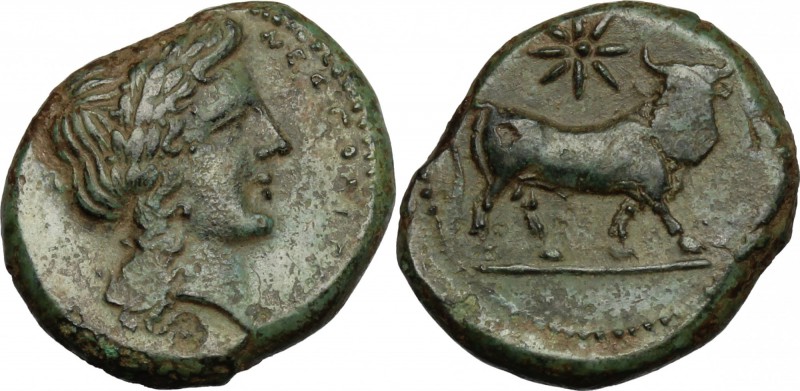 Greek Italy. Central and Southern Campania, Neapolis. AE 19 mm. c. 320-300 BC. D...