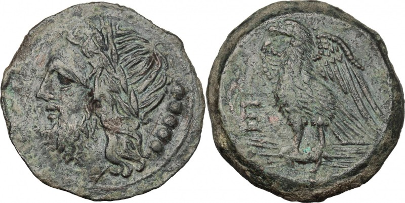Greek Italy. Northern Apulia, Venusia. AE Quincunx, c. 210-200 BC. D/ Laureate h...