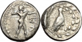 Southern Lucania, Sybaris. AR Triobol, 453-448 BC. HN Italy 1744. SNG ANS 859. 1.23 g.  10 mm.
