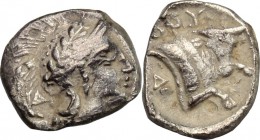 Southern Lucania, Thurium. AR Obol, circa 443-400 BC. HN Italy -. Cf. 1760 (stater). 0.46 g.  9 mm.