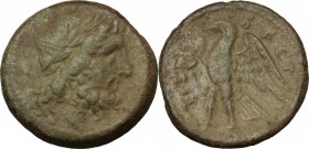 Bruttium, Brettii. AE Unit-Drachm c. 214-211 BC. HN Italy 1979. SNG Cop-. SNG ANS-.  9.37 g.  22 mm.