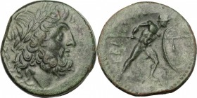 Bruttium, Brettii. AE Unit-Drachm, c. 211-208 BC. HN Italy 1988. Scheu 43. SNG ANS 104. 7.82 g.  21.5 mm.