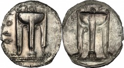 Bruttium, Kroton. AR Stater, c. 530-500 BC. HN Italy 2075. SNG ANS 227. 6.89 g.  30 mm.