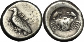 Akragas. AR Didrachm, c. 495-478 BC. Jenkins, Gela group III, SNG ANS 937. 8.08 g.  19 mm.