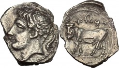 Panormos as Ziz. AR Litra, c. 409-380 BC. Cf. Jenkins 12 var. (swastika on obv.). Cf. HGC 2, 1050 (hemilitra, legend). CNP 393. 0.62 g.  11 mm.