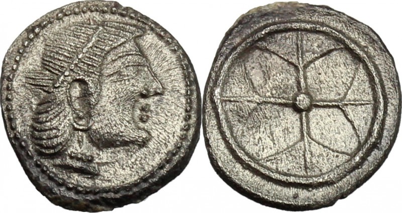 Sicily. Syracuse. Deynomenid Tyranny (485-466 BC). AR Litra. D/ Diademed head of...