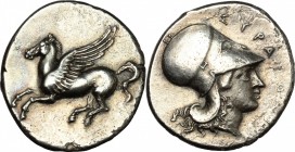 Syracuse.  Timoleon and the Third Democracy (344-317 BC).. AR Stater, c. 344-317 BC. Pegasi II, 2. SNG ANS 494. 7.88 g.  22 mm.