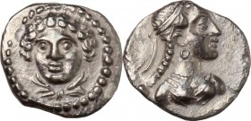 Cilicia, Tarsos.  Tarkumuwa (Datames) Satrap of Cilicia and Cappadocia (384-361 BC).. AR Obol, c. 380 BC. SNG BN 310-1. SNG Levante 217-8. 0.69 g.  10...