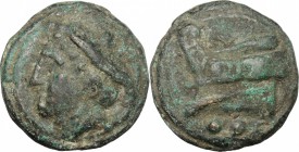 Janus/Prow to left libral series.. AE Cast Sextans, c. 225-217 BC. Cr. 36/5. Vecchi ICC 92. HN Italy 341. 48.58 g.  36.5 mm.