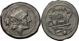 Post-semilibral series.. AE Uncia, c. 215-212 BC. Cr. 41/10. 8.31 g.  23.5 mm.