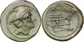 Post-semilibral series.. AE Semuncia, c. 215-212 BC. Cr. 41/11. 3.92 g.  19 mm.
