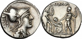 Ti. Veturius.. AR Denarius, 137 BC. Cr. 234/1. B. 1. 3.92 g.  19.5 mm.