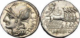 M. Baebius Q. f. Tampilus.. AR Denarius, 137 BC. Cr. 236/1a. B. 12.  3.87 g.  19 mm.