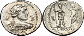 Pub. Lentulus Marceli f.. AR Denarius, 100 BC. Cr. 329/1d. B. (Cornelia) 26. 3.89 g.  19 mm.