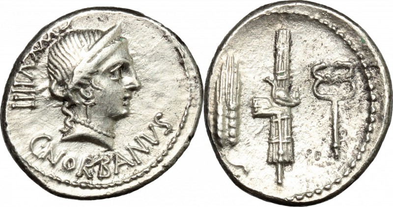 C. Norbanus. AR Denarius, 83 BC. D/ Diademed head of Venus right; behind, numera...