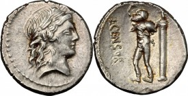 L. Censorinus. . AR Denarius, 82 BC. Cr. 363/1d. B. (Marcia) 24.  3.5 g.  17.5 mm.
