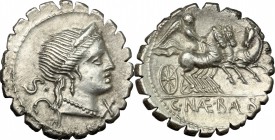 C. Naevius Balbus.. AR Denarius serratus, 79 BC. Cr. 382/1a. B. 6.  3.82 g.  19.5 mm.