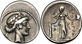 Q. Pomponius Musa.. AR Denarius, 66 BC. Cr. 410/4. B. 14. 3.72 g.  18 mm.