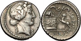 C. Vibius Varus.. AR Denarius, 42 BC. Cr. 494/36. B. 24. 3.83 g.  17 mm.