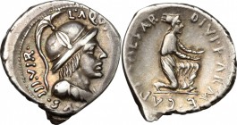 Augustus (27 BC-14 AD).. AR Denarius, 18 BC, Aquillius Florus moneyer. RIC 306. 3.89 g.  20.5 mm.