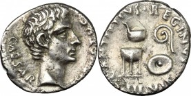 August (27 BC-14 AD).. AR Denarius, 13 BC, C. Antistius Reginus moneyer. RIC 410. 3.43 g.  18 mm.
