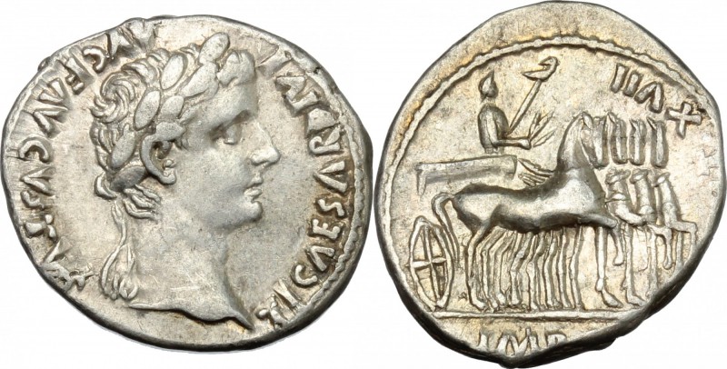 Tiberius (14-37). AR Denarius, Lugdunum mint, 15-16 AD. D/ TI CAESAR DIVI AVG F ...