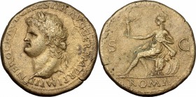 Nero (54-68).. AE Sestertius, Rome mint. RIC 274. 24.86 g.  34 mm.