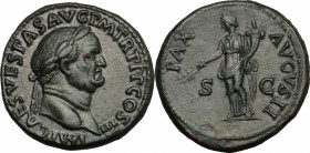Vespasian (69-79).. AE Sestertius, 71 AD. RIC 437. 27.77 g.  33 mm.