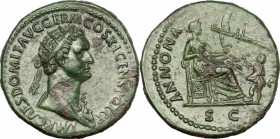 Domitian (81-96).. AE Dupondius, 85 AD. RIC 290. 11.47 g.  28 mm.