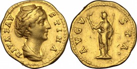 Faustina I, wife of Antoninus Pius (died 141 AD).. AV Aureus. RIC (Ant. Pius) 356 a. C. 95. 7.02 g.