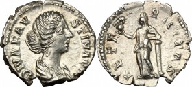 Faustina II, wife of Marcus Aurelius (died 176 AD).. AR Denarius, 176-180 AD. RIC 740. C. 6. 2.79 g.  18 mm.