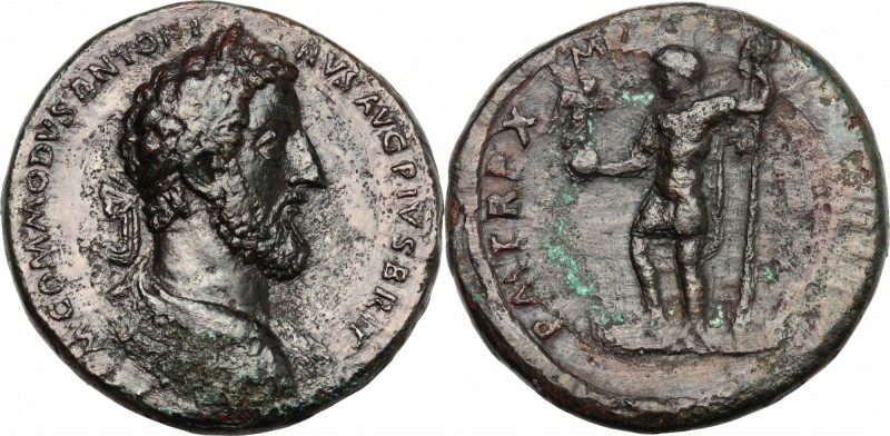 Commodus (177-192). AE Medallion, Rome mint, 184-185 AD. D/ M COMMODVS ANTONI-NV...