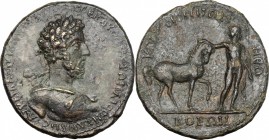 Commodus (177-192).. AE Medallion, Cyzicus mint, Mysia, c. 191-192 AD. Unlisted in the standard references. For obverse die, cf. SNG Hunterian 1213 an...