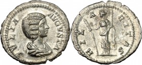 Julia Domna, wife of Septimius Severus (died 217 AD).. AR Denarius, Rome mint. RIC 555. C. 77. 3.31 g.  20 mm.