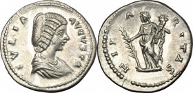 Julia Domna, wife of Septimius Severus (died 217 AD).. AR Denarius, Laodicea ad Mare mint, 196-202 AD. RIC 639. C. 72. 2.2 g.  19.5 mm.