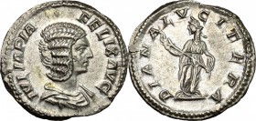 Julia Domna, wife of Septimius Severus (died 217 AD).. AR Denarius, c. 211-215 AD. RIC (Carac.) 373 A. C. 32. 3.23 g.  18 mm.