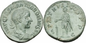Gordian III (238-244).. AE Sestertius, 240 AD. RIC 271. C. 211. 16.9 g.  31 mm.