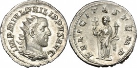Philip I (244-249).. AR Antoninianus, Rome mint. RIC 31. C. 43. 3.79 g.  22 mm.