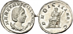 Etruscilla, wife of Trajan Decius (249-251).. AR Antoninianus, Rome mint, 250 AD. RIC 59 b.  3.6 g.  23 mm.