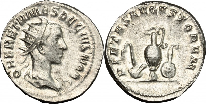 Herennius Etruscus as Caesar (249-251). AR Antoninianus, Rome mint. D/ Q HER ETR...