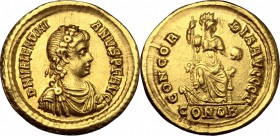 Valentinian II (375-392).. AV Solidus, Constantinople mint, 375-378 AD. RIC 46 d. Depeyrot 33/2.  4.42 g.  20.5 mm.
