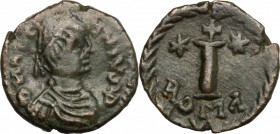 Justinian I (527-565).. AE Decanummium, Rome mint. B.N. 20. MIB 225. D.O.-. Sear 306. R.-. 3.91 g.  18 mm.