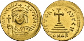 Tiberius II Constantine (578-582).. AV Solidus, Constantinople mint. D.O. 4. Sear 422. 4.5 g.  20.5 mm.