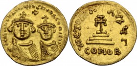 Heraclius (610-641).. AV Solidus, Constantinople mint. D.O. 13. Sear 738. 4.43 g.  20 mm.